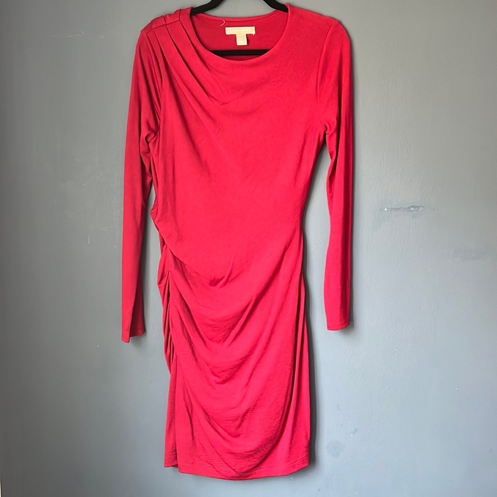 Banana Republic, Medium, burgundy, long sleeve, pleated, stretchy, very soft